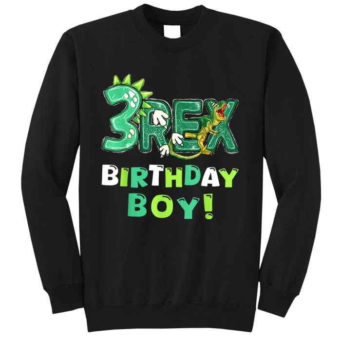 Three Rex 3rd Birthday Third Dinosaur 3 Year Old Sweatshirt