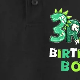 Three Rex 3rd Birthday Third Dinosaur 3 Year Old Dry Zone Grid Performance Polo