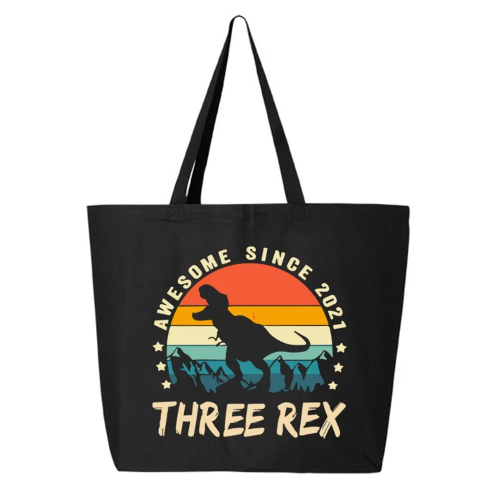 Three Rex 3rd Birthday Third Dinosaur 3 Year Old 25L Jumbo Tote