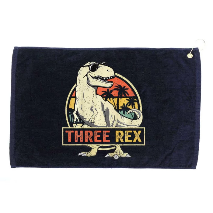 Three Rex 3rd Birthday Third Dinosaur 3 Year Old Grommeted Golf Towel