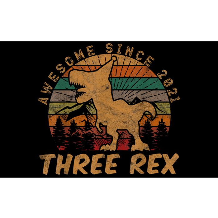 Three Rex 3rd Birthday Gift Third Dinosaur 3 Year Old Bumper Sticker