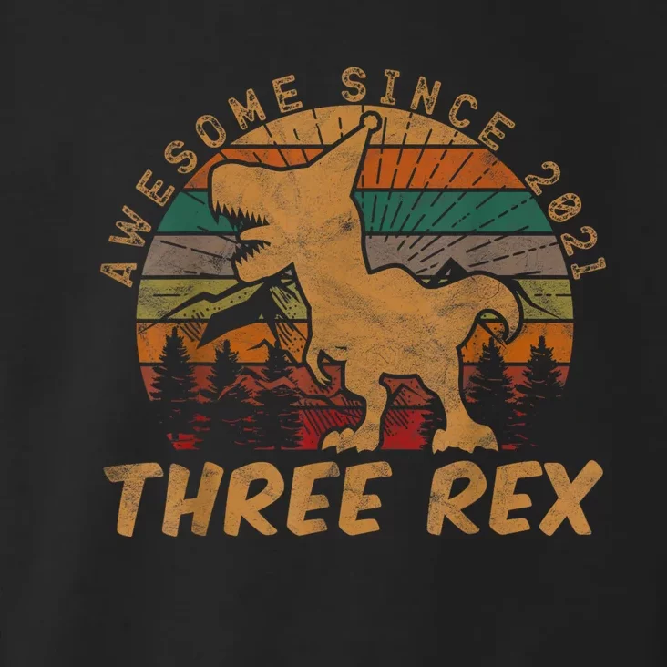 Three Rex 3rd Birthday Gift Third Dinosaur 3 Year Old Toddler Hoodie