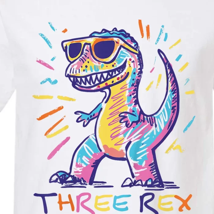 Three Rex 3rd Birthday Gifts Third Dinosaur Boy 3 Years Old Garment-Dyed Heavyweight T-Shirt