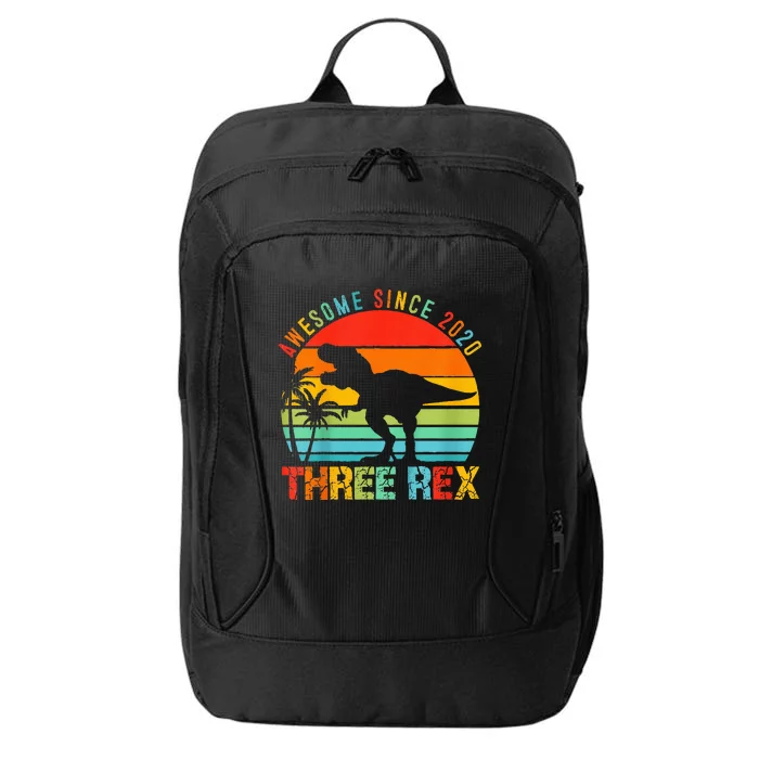 Three Rex 3 Year Old Third Dinosaur 3rd Birthday City Backpack