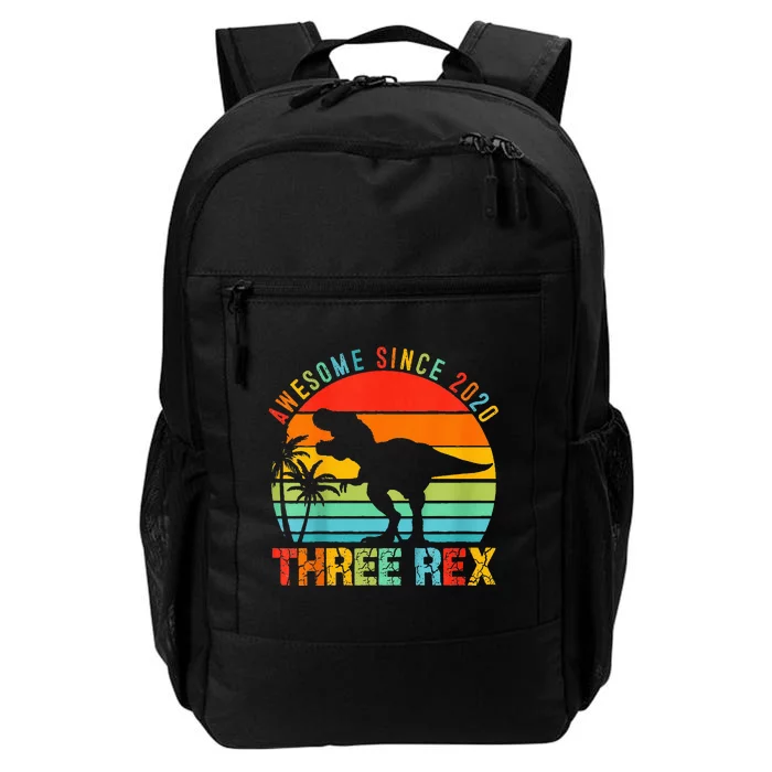 Three Rex 3 Year Old Third Dinosaur 3rd Birthday Daily Commute Backpack