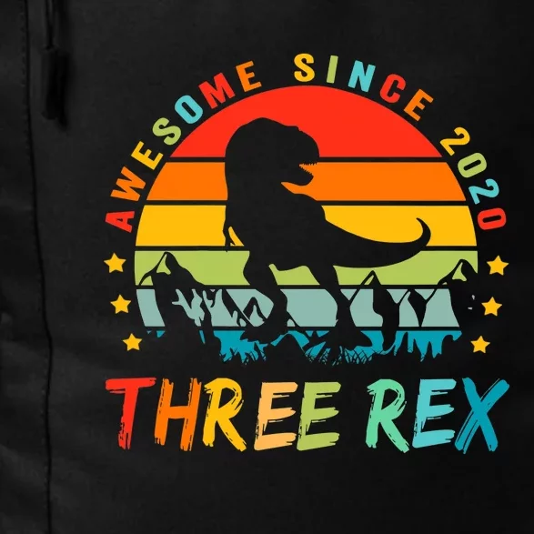 Three Rex 3rd Birthday Third Dinosaur 3 Year Old Daily Commute Backpack