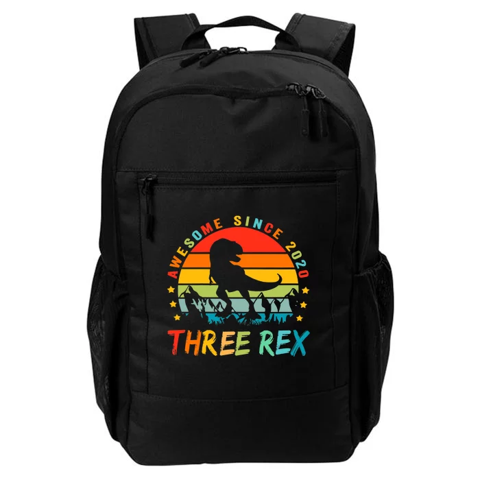 Three Rex 3rd Birthday Third Dinosaur 3 Year Old Daily Commute Backpack