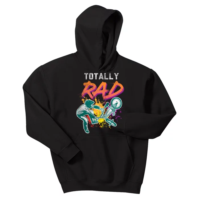 Totally Rad 80s Bmx Bike Vintage Racing Biking Cycling Gift Kids Hoodie