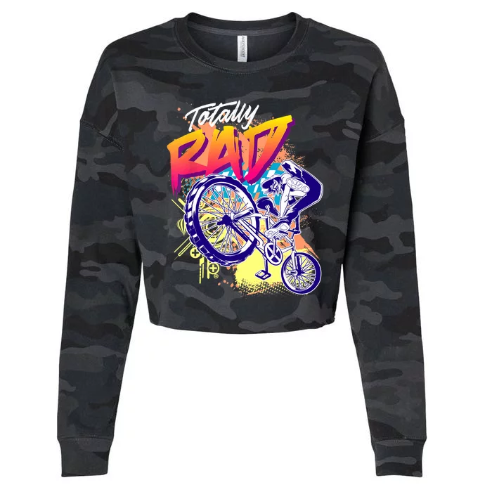 Totally Rad 80s BMX Bike Boy Girl Cropped Pullover Crew