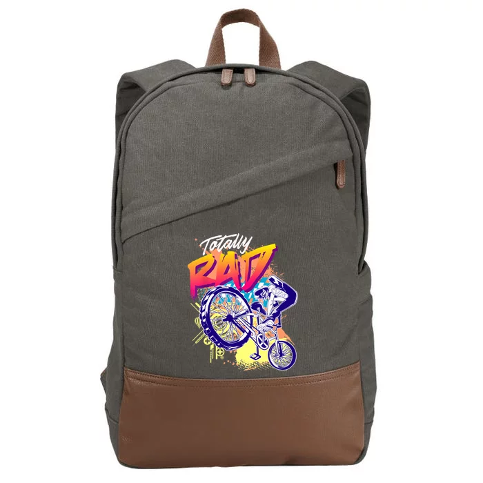 Totally Rad 80s BMX Bike Boy Girl Cotton Canvas Backpack