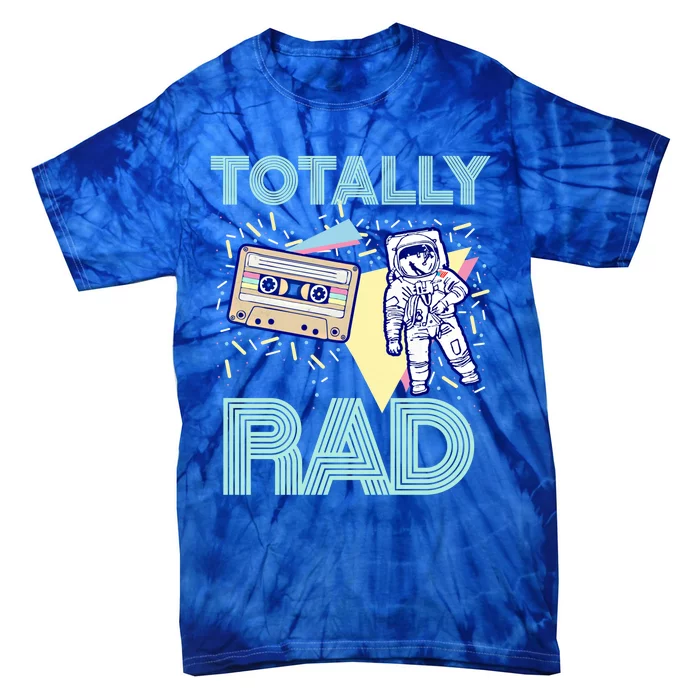 Totally Rad! 80s Retro Eighties Astronaut And Cassette Graphic Gift Tie-Dye T-Shirt