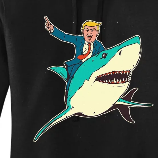 Trump Rides A Shark Trump Shark Women's Pullover Hoodie