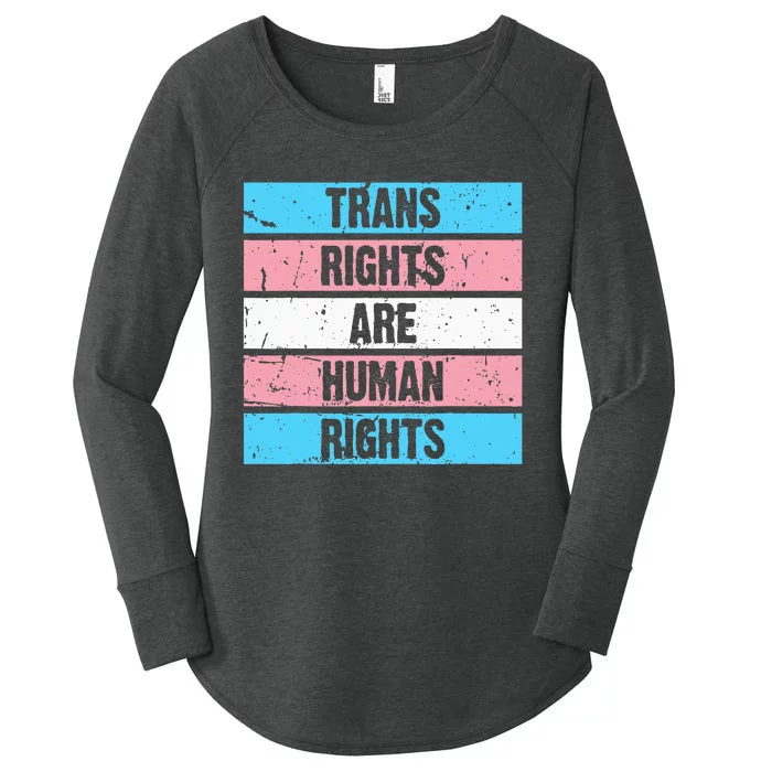 Tran Rights Are Human Rights Lgbt Flag Gay Women's Perfect Tri Tunic Long Sleeve Shirt