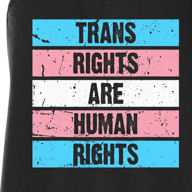 Tran Rights Are Human Rights Lgbt Flag Gay Women's Racerback Tank