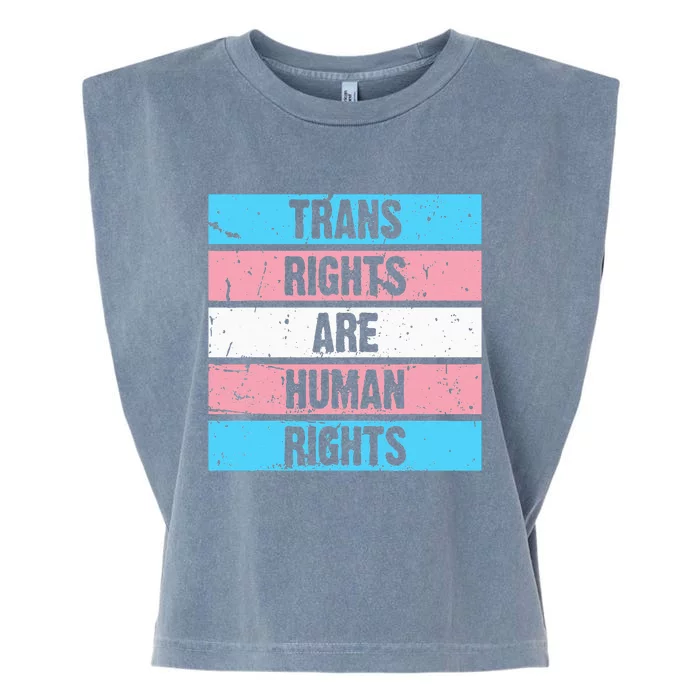 Tran Rights Are Human Rights Lgbt Flag Gay Garment-Dyed Women's Muscle Tee