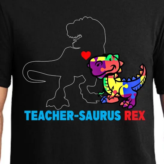 Teachersaurus Rex Animal Autism Teacher Dinosaur Gift Pajama Set