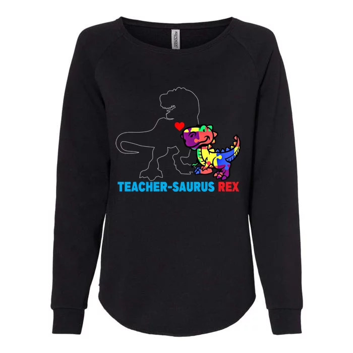 Teachersaurus Rex Animal Autism Teacher Dinosaur Gift Womens California Wash Sweatshirt