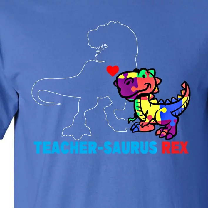 Teachersaurus Rex Animal Autism Teacher Dinosaur Gift Tall T-Shirt