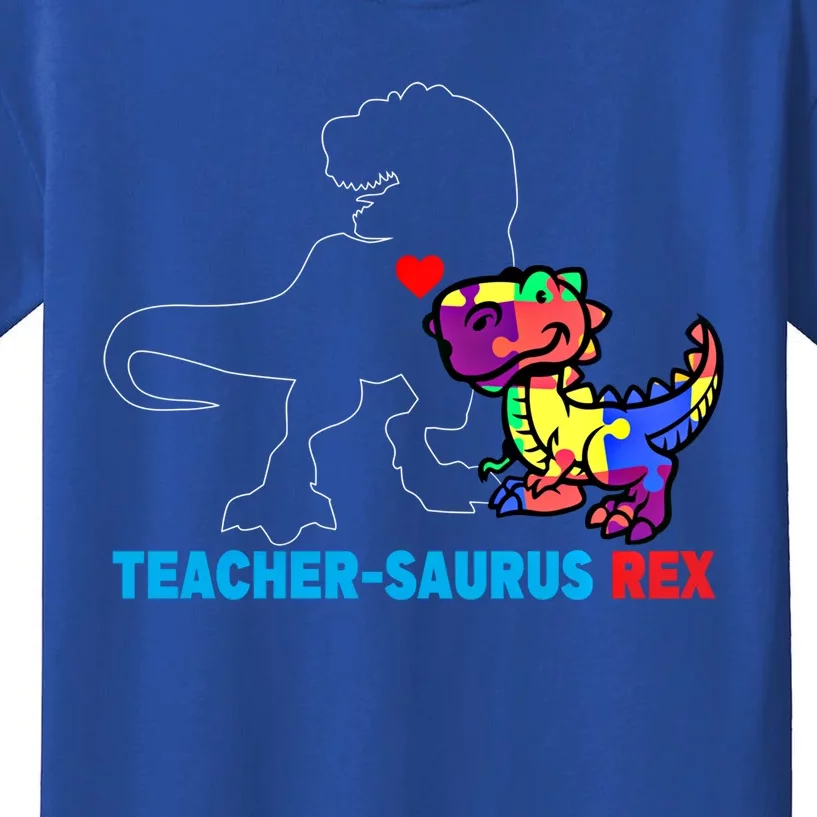 Teachersaurus Rex Animal Autism Teacher Dinosaur Gift Kids T-Shirt