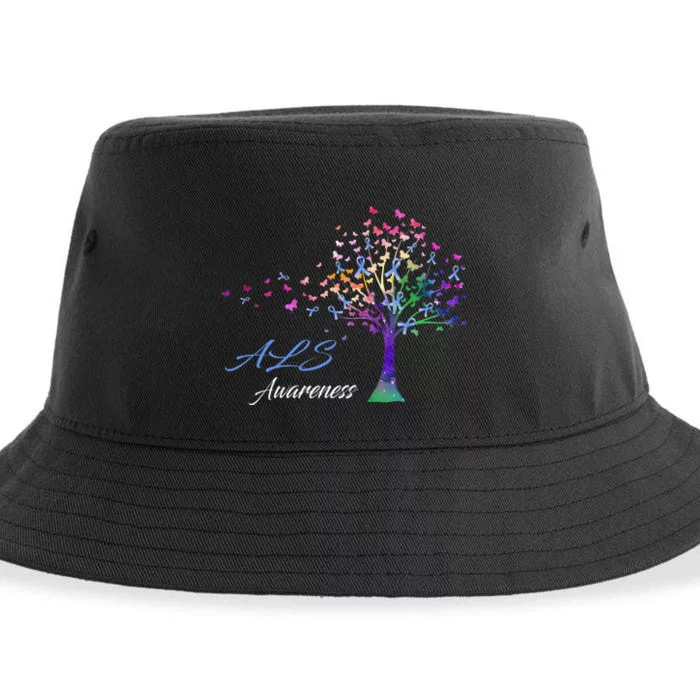 Tree Ribbon ALS Awareness Sustainable Bucket Hat