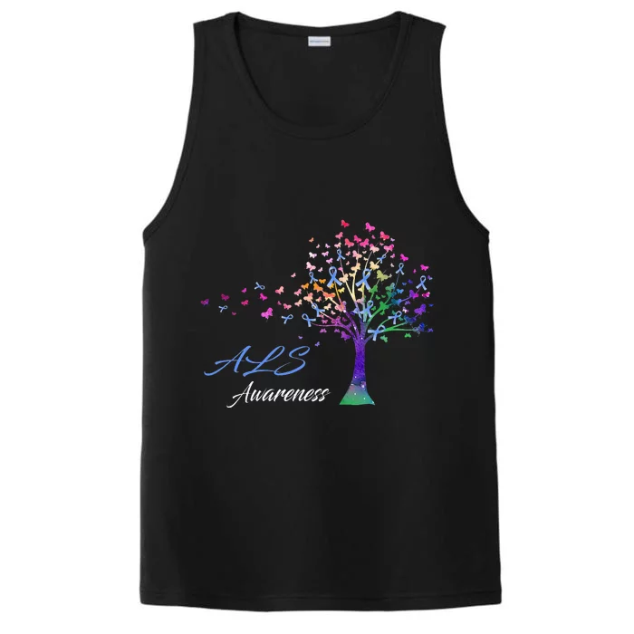 Tree Ribbon ALS Awareness Performance Tank