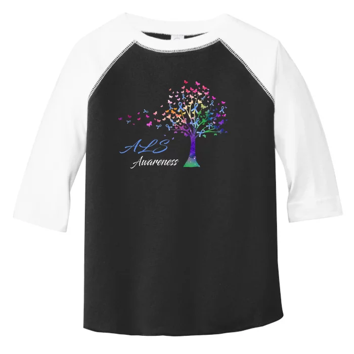 Tree Ribbon ALS Awareness Toddler Fine Jersey T-Shirt