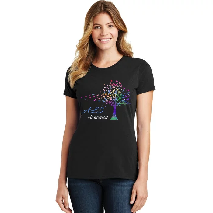 Tree Ribbon ALS Awareness Women's T-Shirt