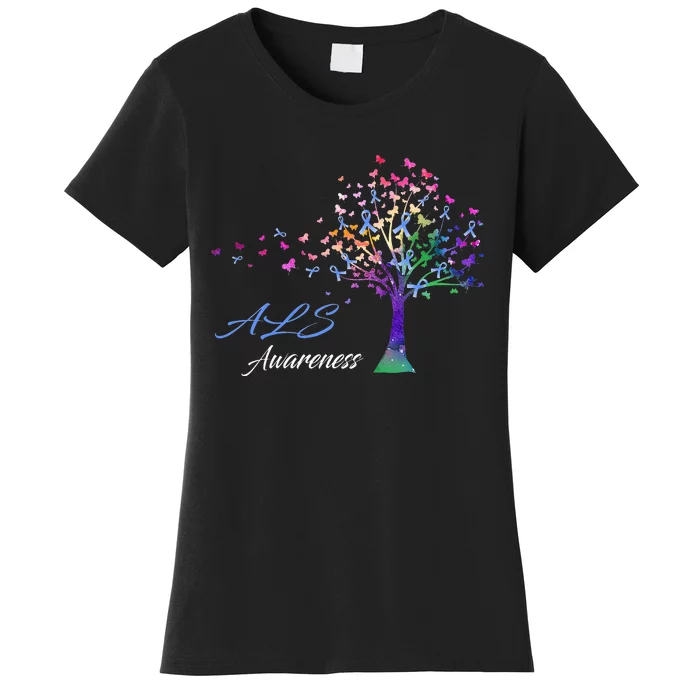 Tree Ribbon ALS Awareness Women's T-Shirt