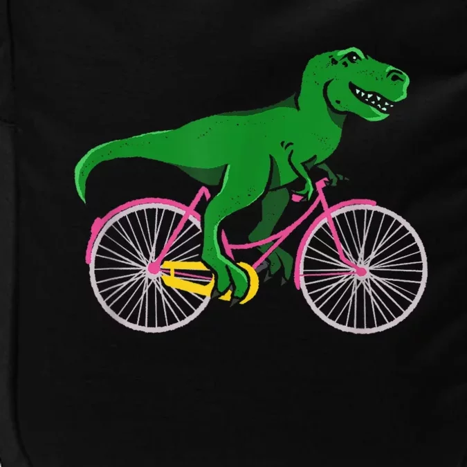 TRex Riding A Bike Funny Trex Dinosaur Bicycle Rider Impact Tech Backpack