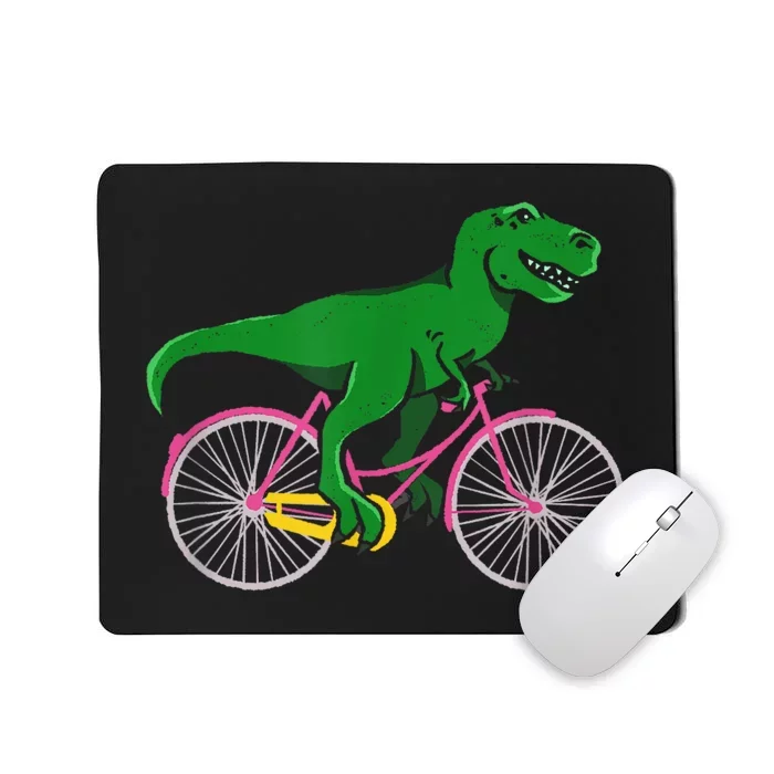 TRex Riding A Bike Funny Trex Dinosaur Bicycle Rider Mousepad