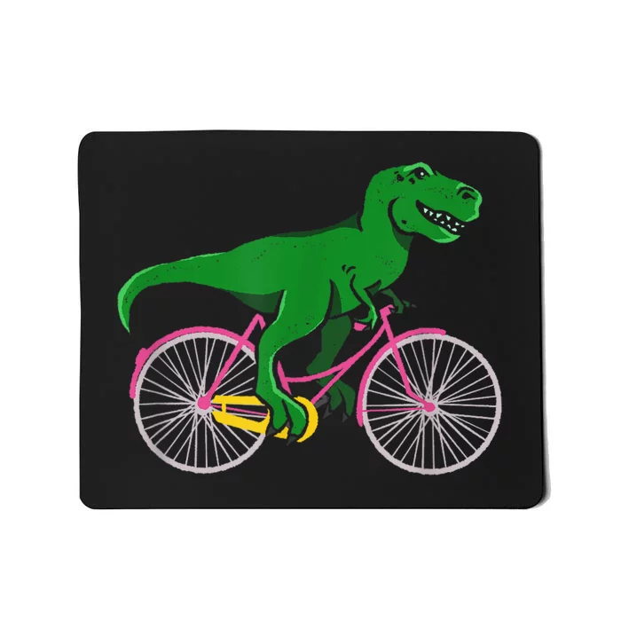 TRex Riding A Bike Funny Trex Dinosaur Bicycle Rider Mousepad