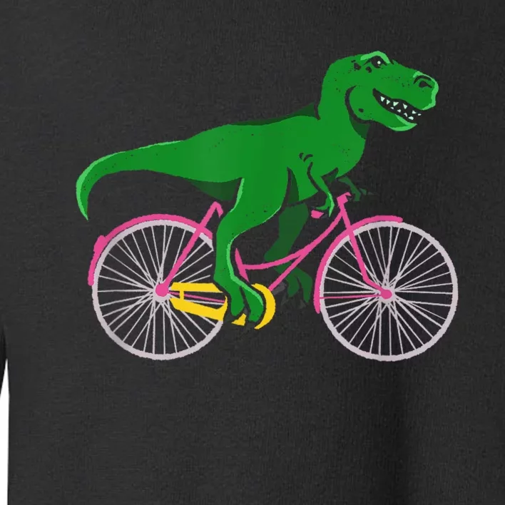 TRex Riding A Bike Funny Trex Dinosaur Bicycle Rider Toddler Sweatshirt