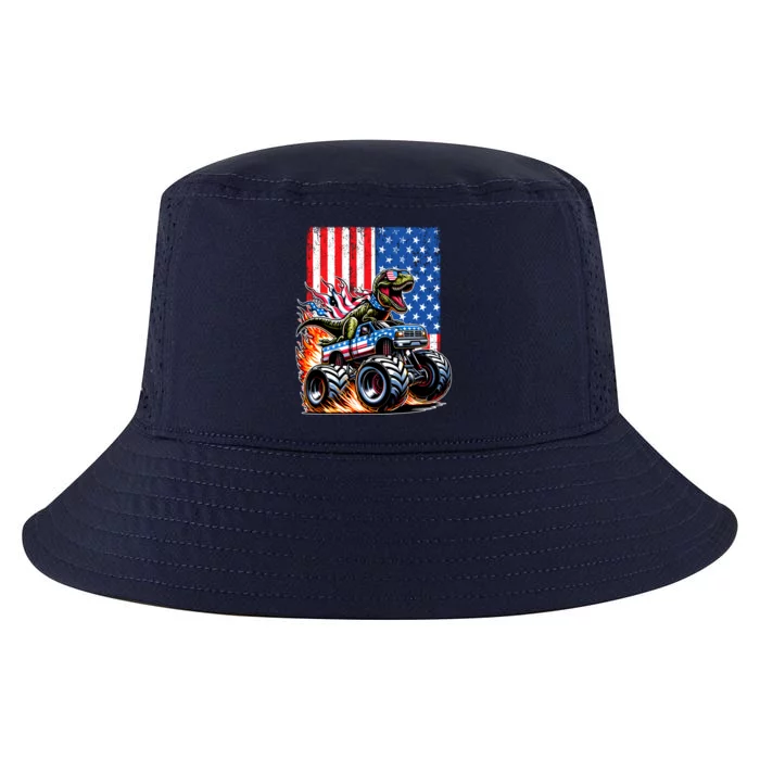 Trex Riding American Monster Truck Usa Flag Cool Comfort Performance Bucket Hat