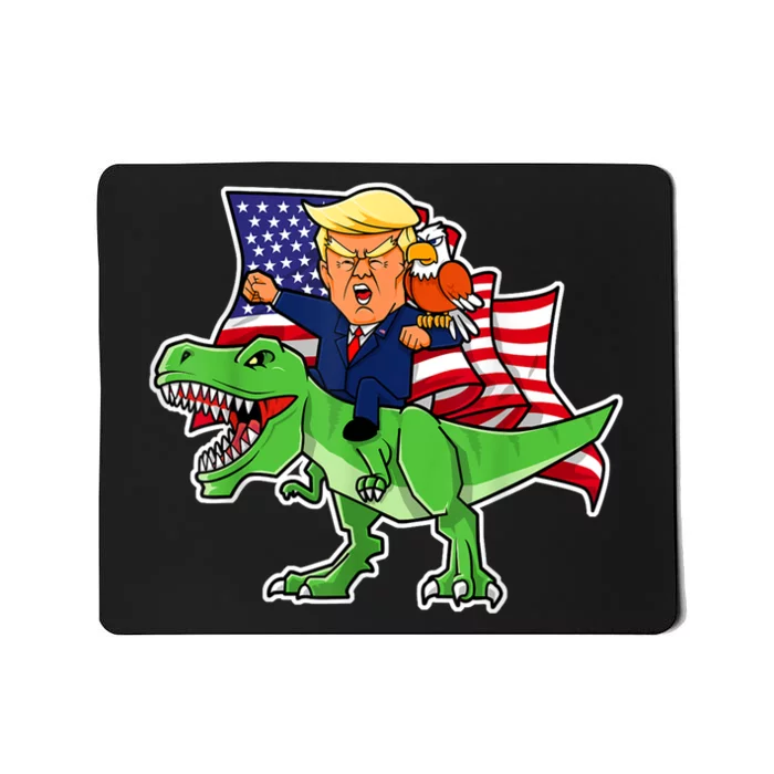 Trump Riding A Dinosaur TRex Funny Merica Patriotic July 4th Mousepad