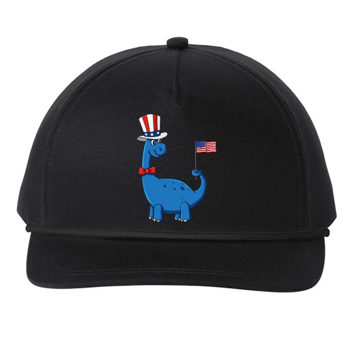 T Rex American Flag 4th Of July Funny Dinosaur Snapback Five-Panel Rope Hat