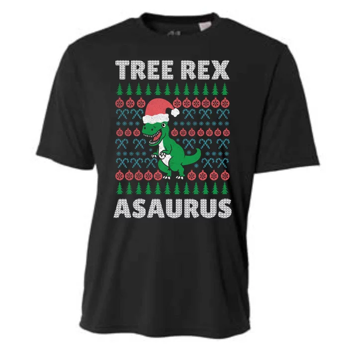 Tree Rex A Saurus Funny Christmas Dinosaur Gift Cooling Performance Crew T-Shirt