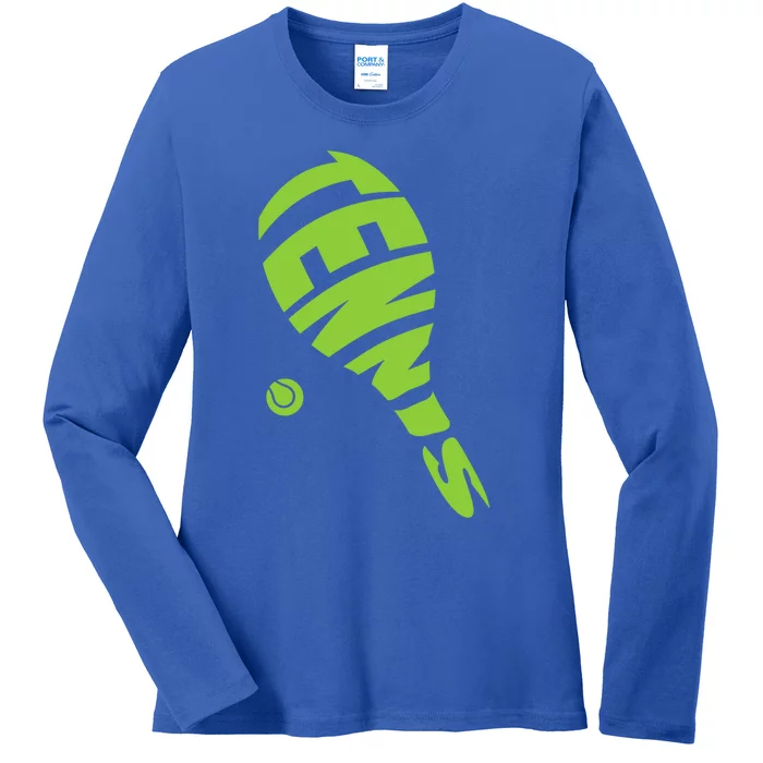 Tennis Racket And Tennis Ball Tennis Graphic Gift Ladies Long Sleeve Shirt