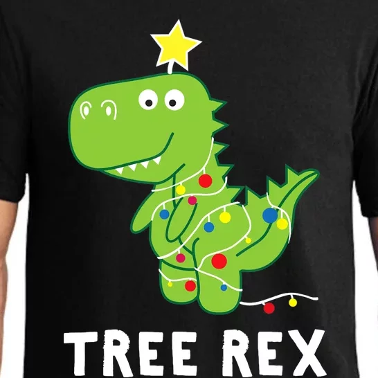 Tree Rex. Animal Pun Funny Dinosaur Christmas Pajama Gift Pajama Set