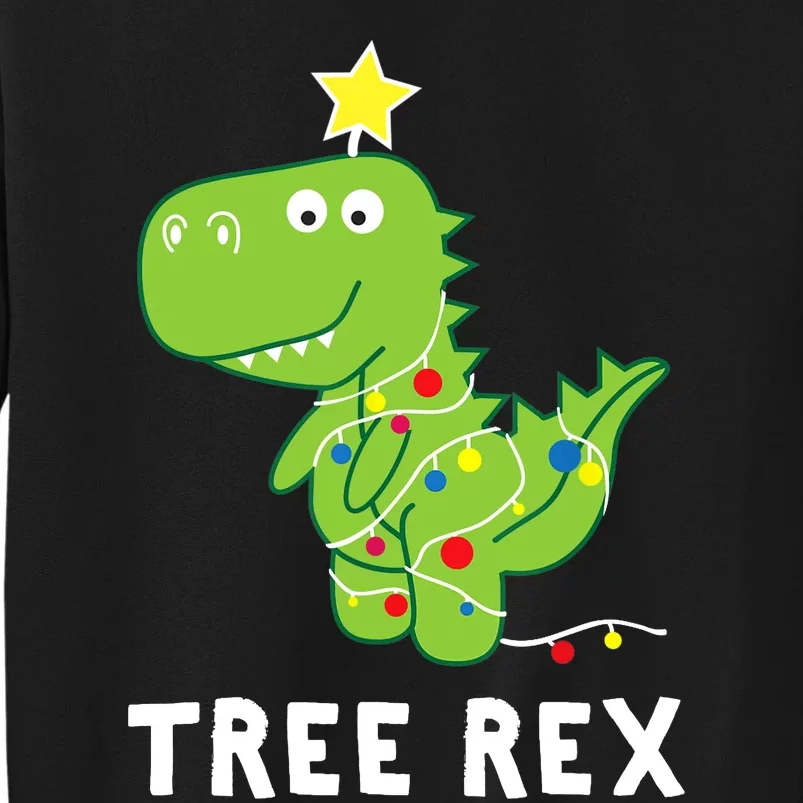 Tree Rex. Animal Pun Funny Dinosaur Christmas Pajama Gift Tall Sweatshirt