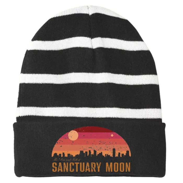 The Rises And Fall Of Sanctuarys Moon Striped Beanie with Solid Band