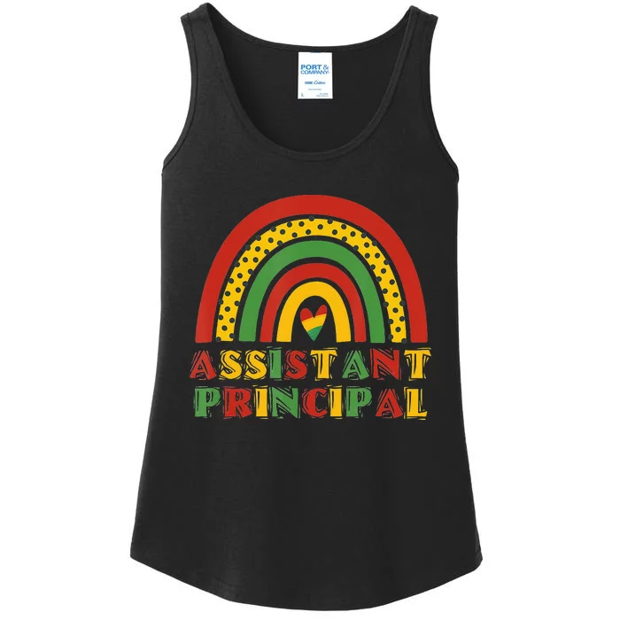 Teacher Rainbow Assistant Principal Black History Month Ladies Essential Tank