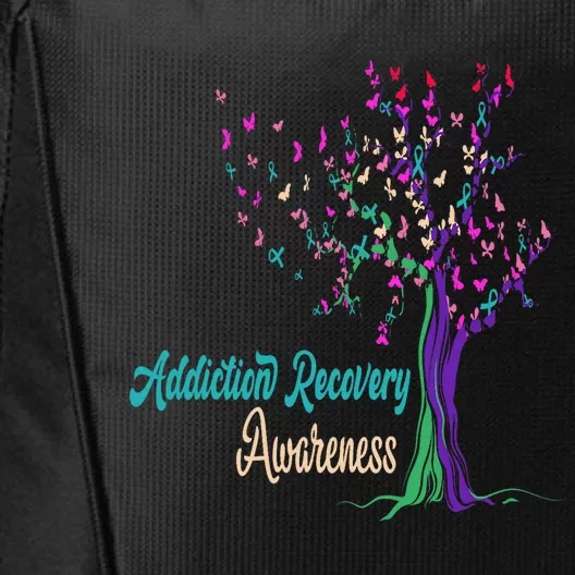 Tree Ribbon Addiction Recovery Awareness City Backpack