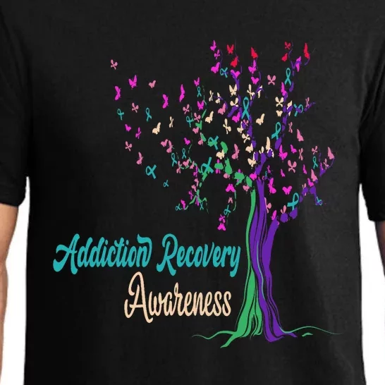 Tree Ribbon Addiction Recovery Awareness Pajama Set