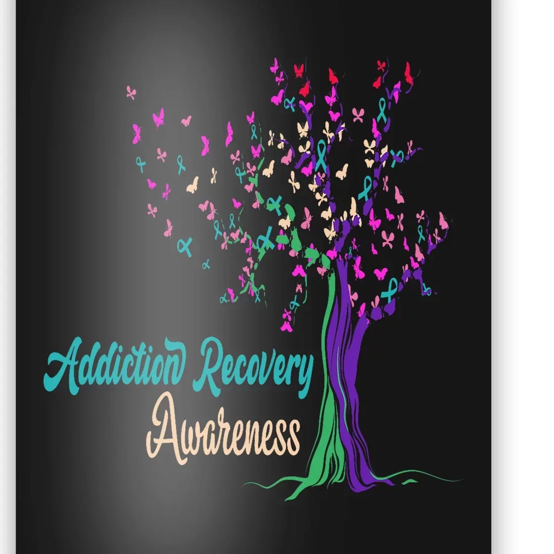 Tree Ribbon Addiction Recovery Awareness Poster