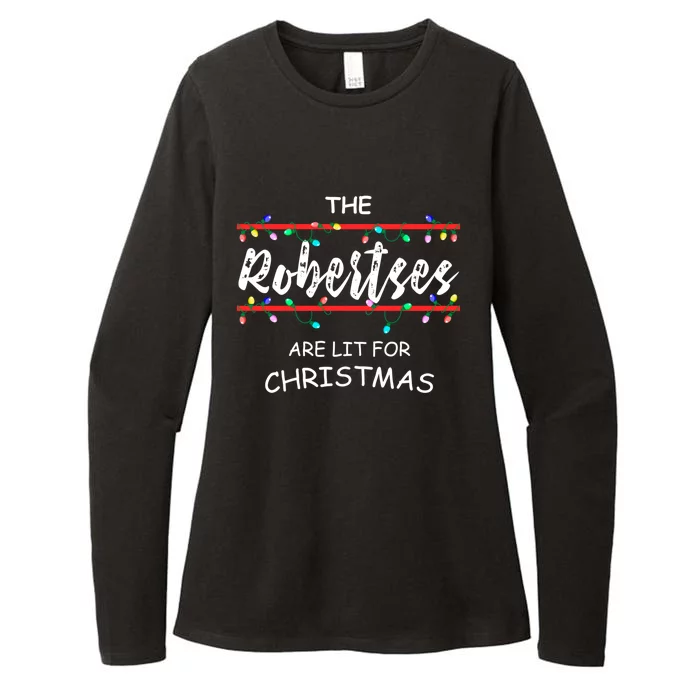 The Robertses Are Lit For Christmas Family Christmas Design Cute Gift Womens CVC Long Sleeve Shirt