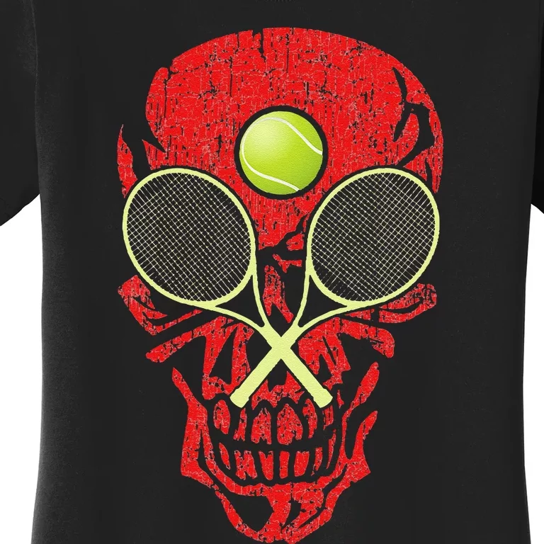 tennis racquet and ball skull sports halloween costume Women's T-Shirt