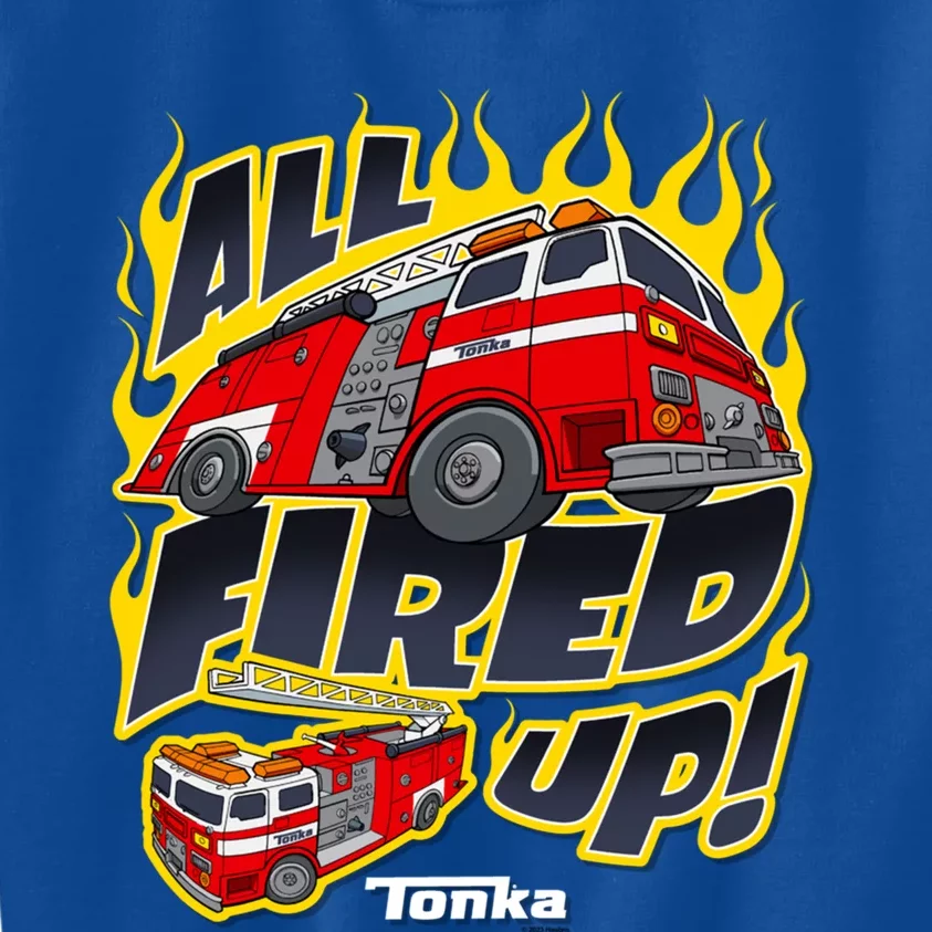 Tonka Rescue All Fired Up! Fire Truck Flames Logo Gift Kids Sweatshirt