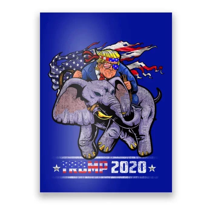 Trump Riding An Elephant Funny Republicans Trump Support Gift Poster