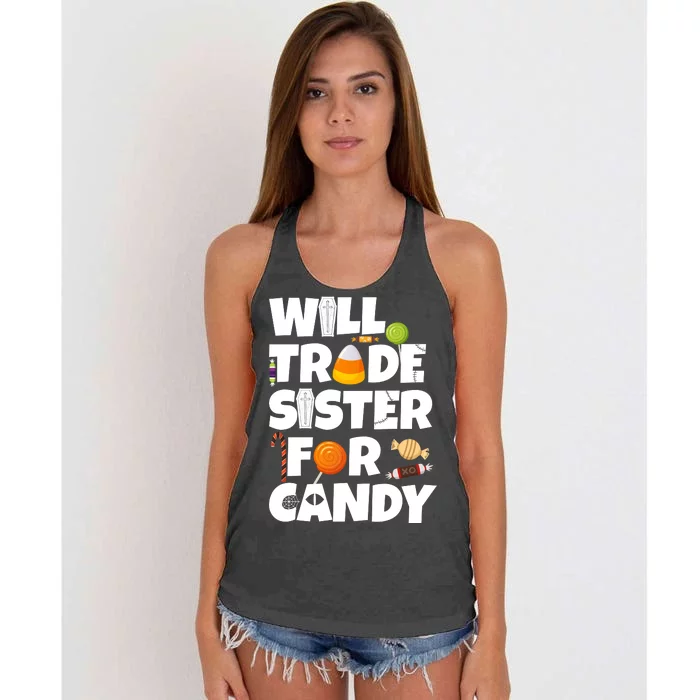 Trade My Sister For Candy Women's Knotted Racerback Tank