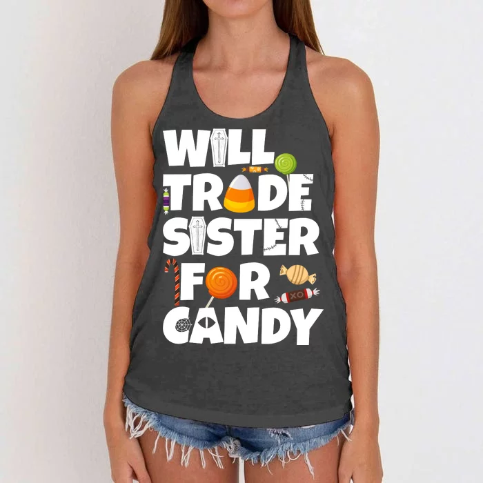 Trade My Sister For Candy Women's Knotted Racerback Tank